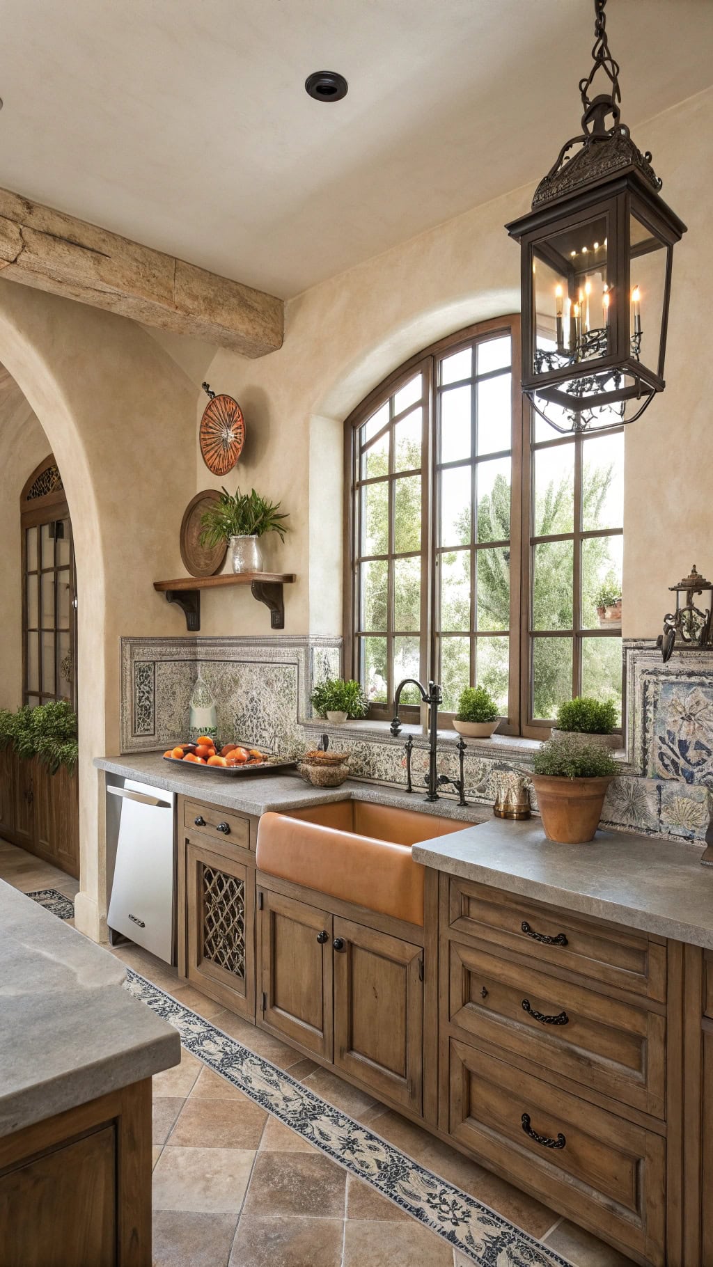 mediterranean limestone kitchen charm