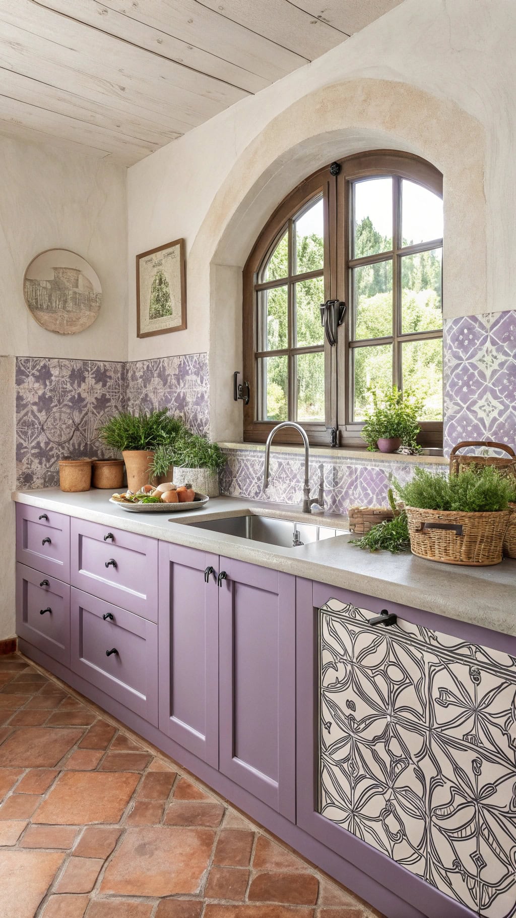 mediterranean purple tile elegance