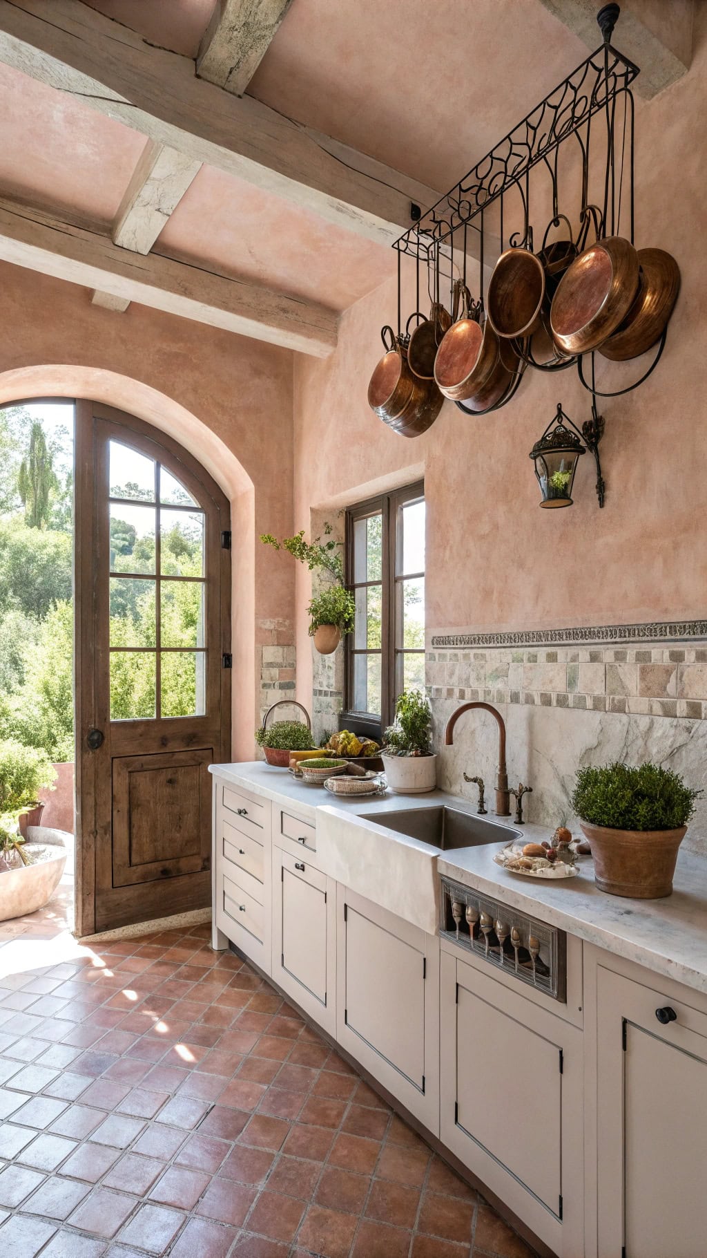 mediterranean rustic pink charm
