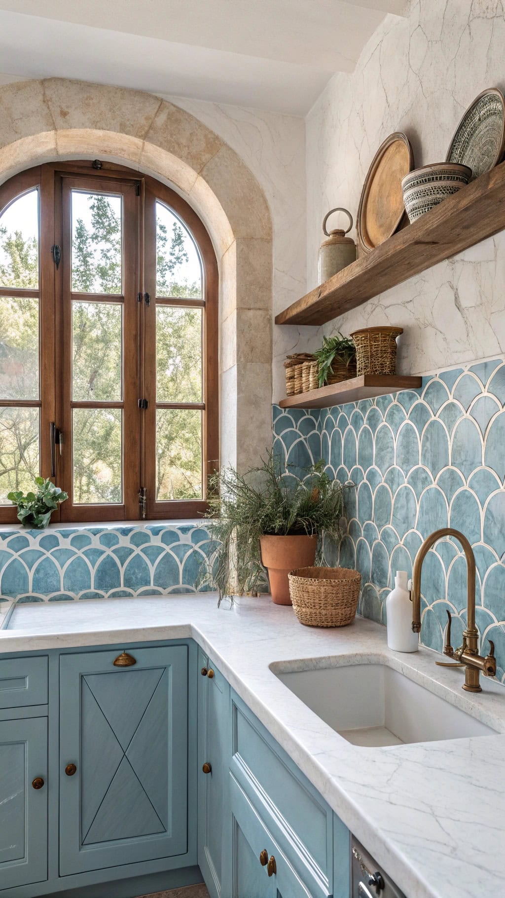 mediterranean sky blue tiles