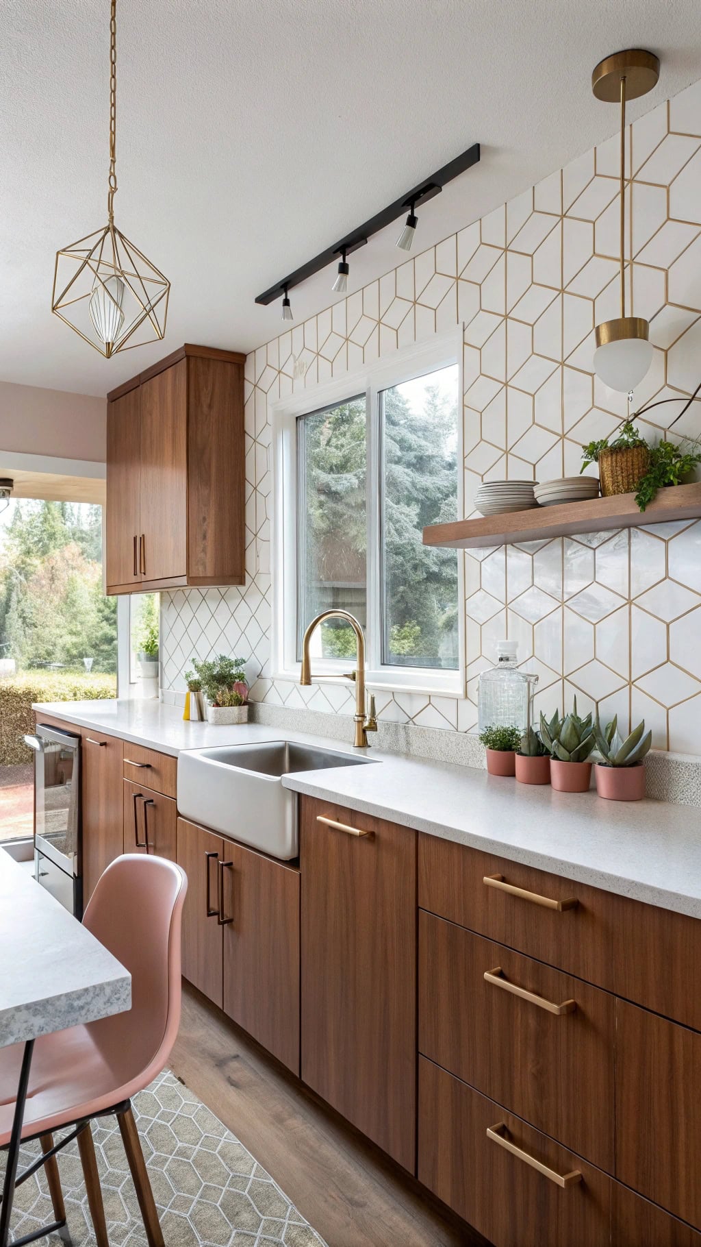 mid century rose cabinets style