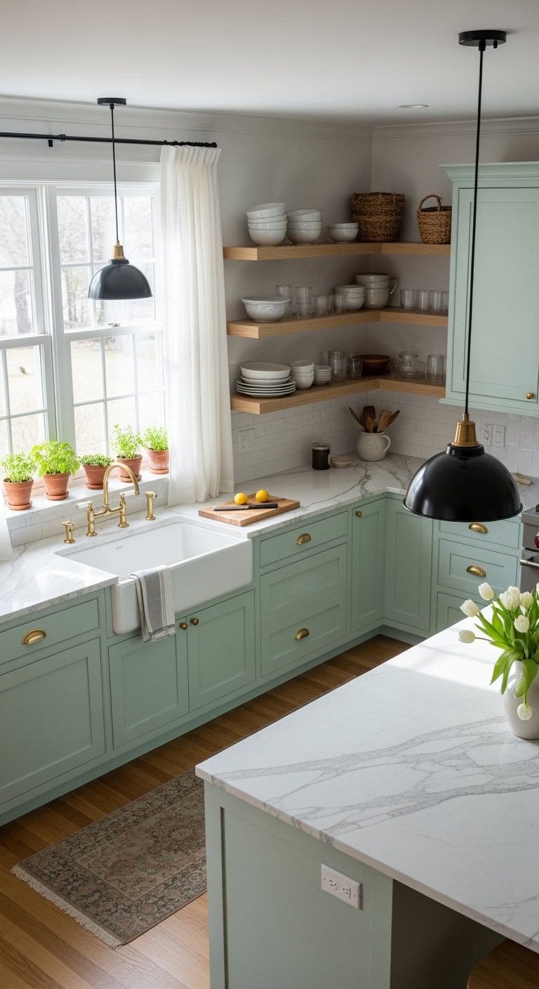mint green kitchen elegance