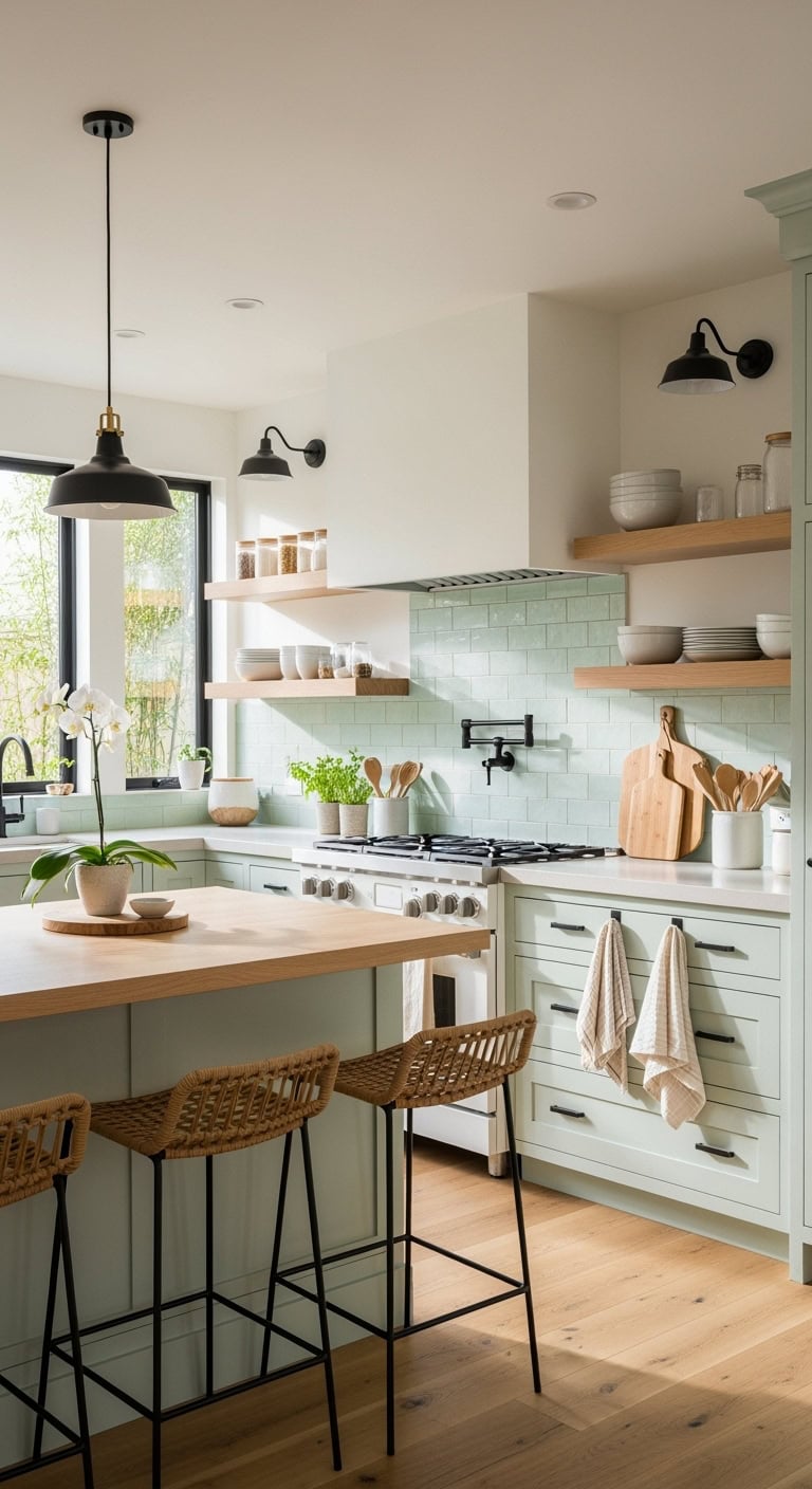 minty minimalist kitchen harmony