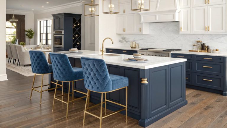 modern blue kitchen designs