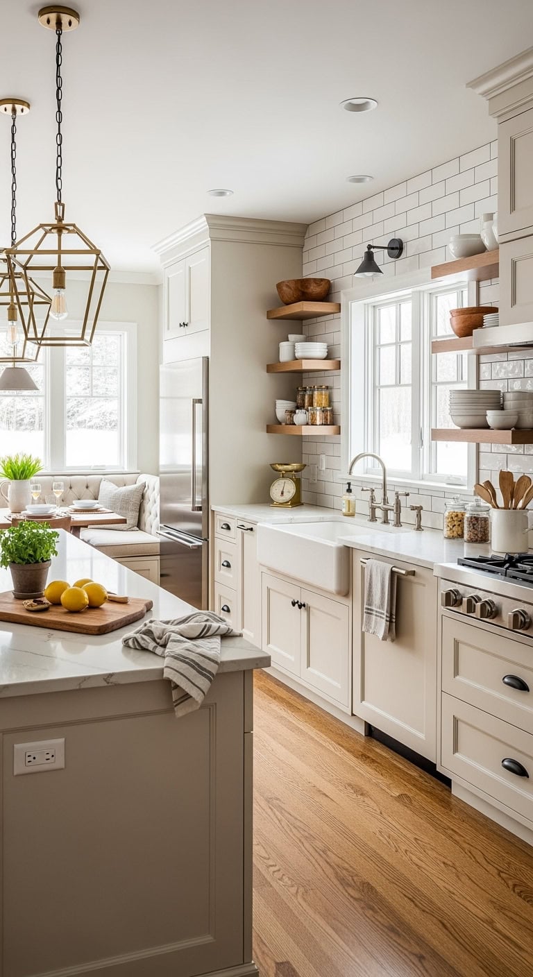 modern cream kitchen aesthetic