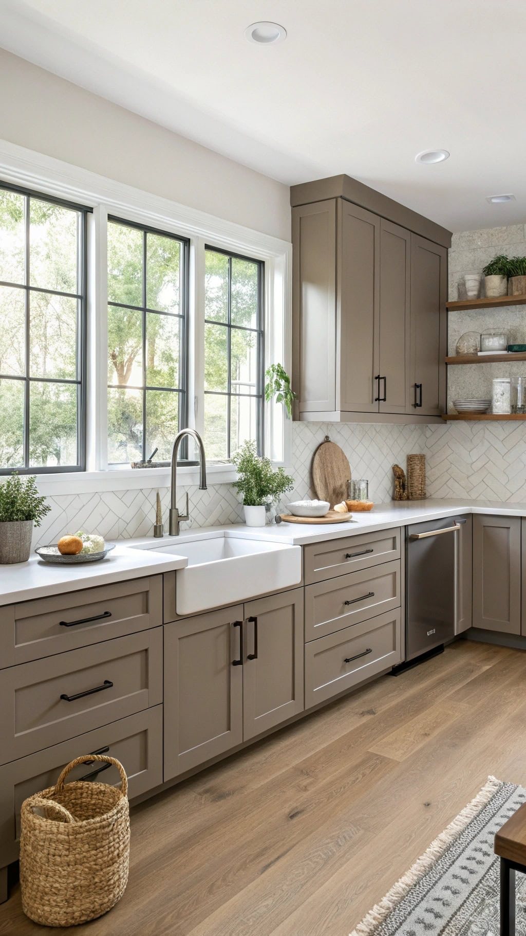 modern taupe kitchen elegance