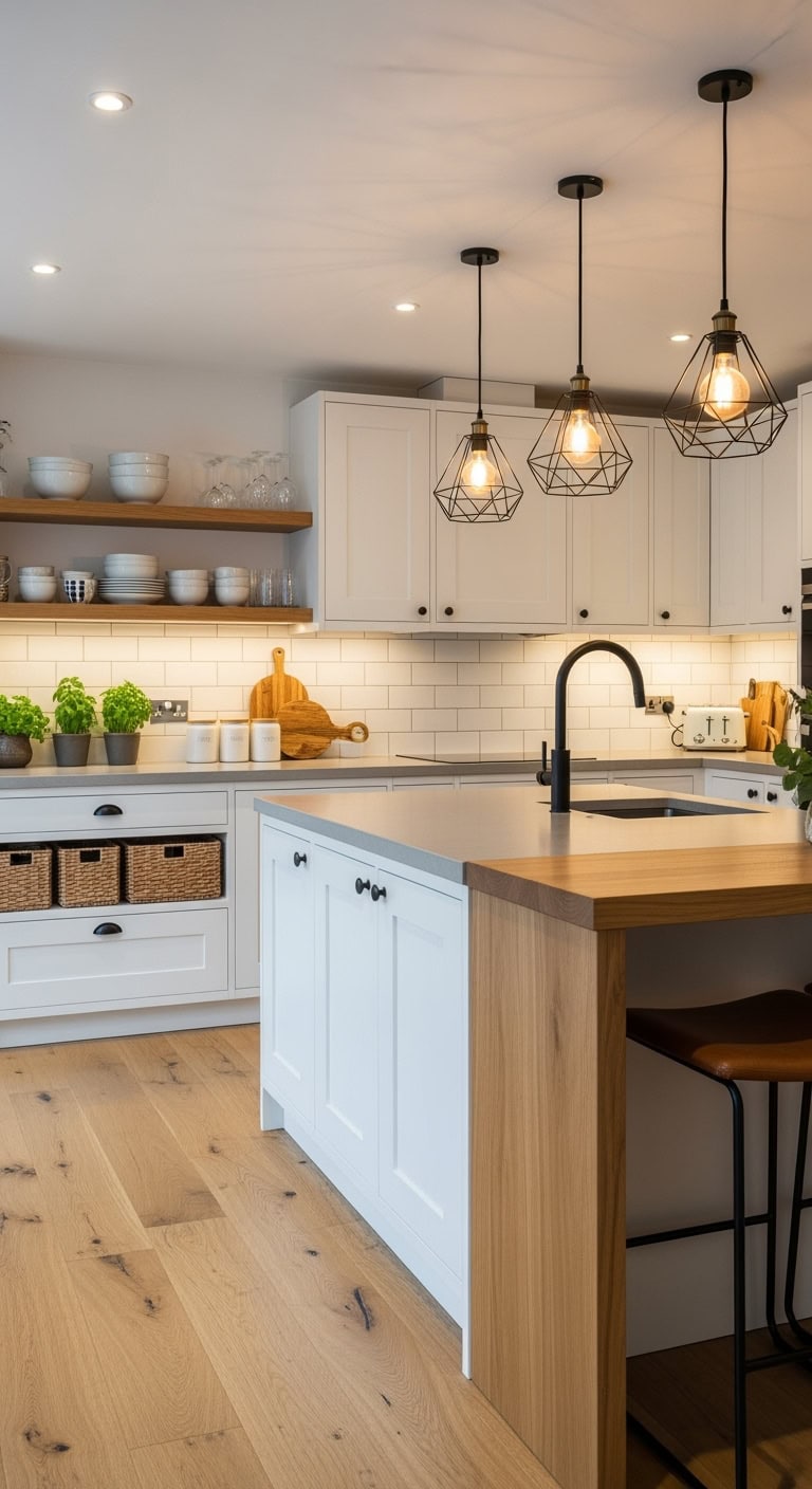 modern white timber kitchen design