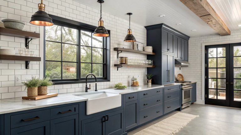 navy blue kitchen designs