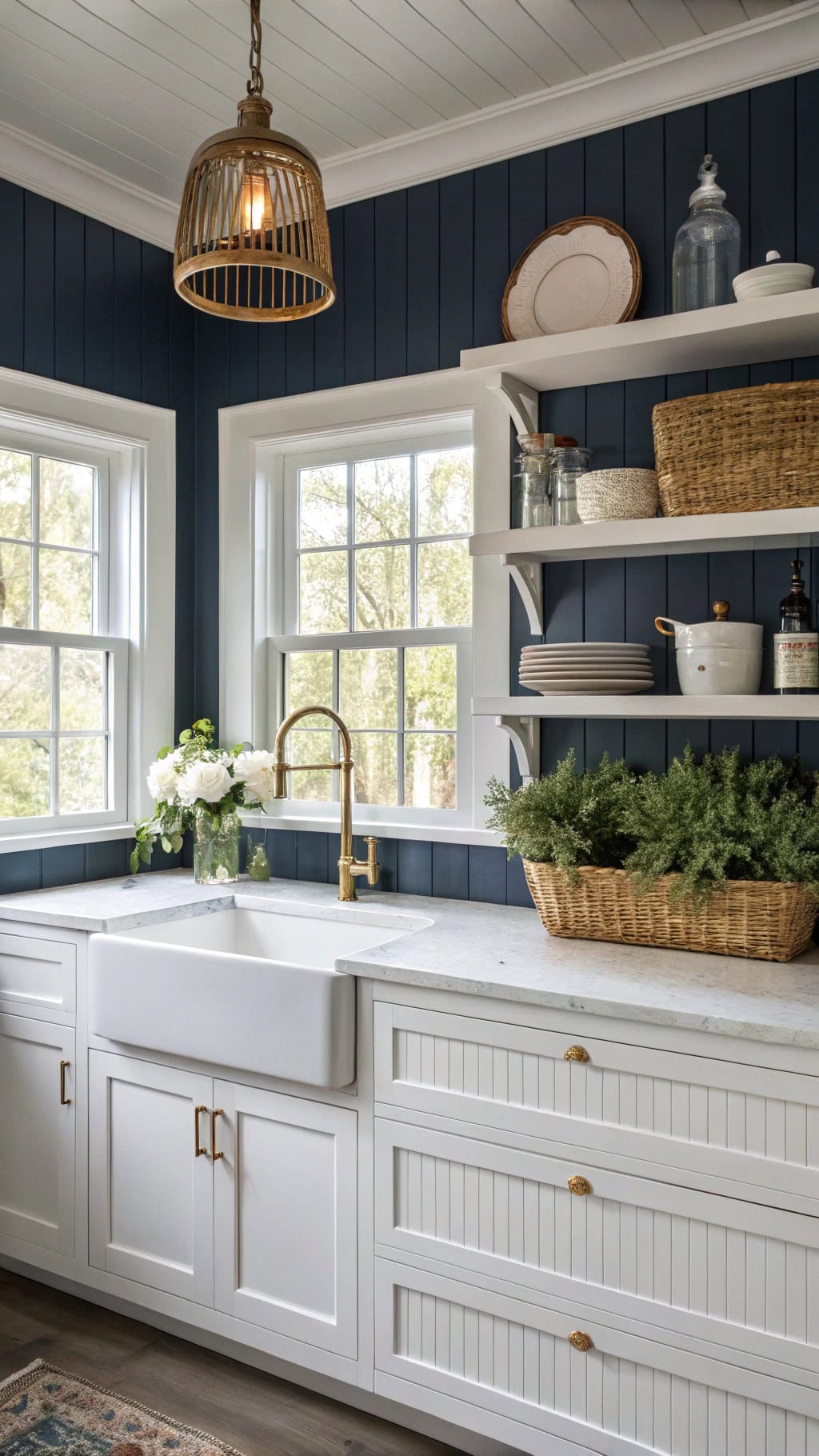 navy shiplap kitchen ideas