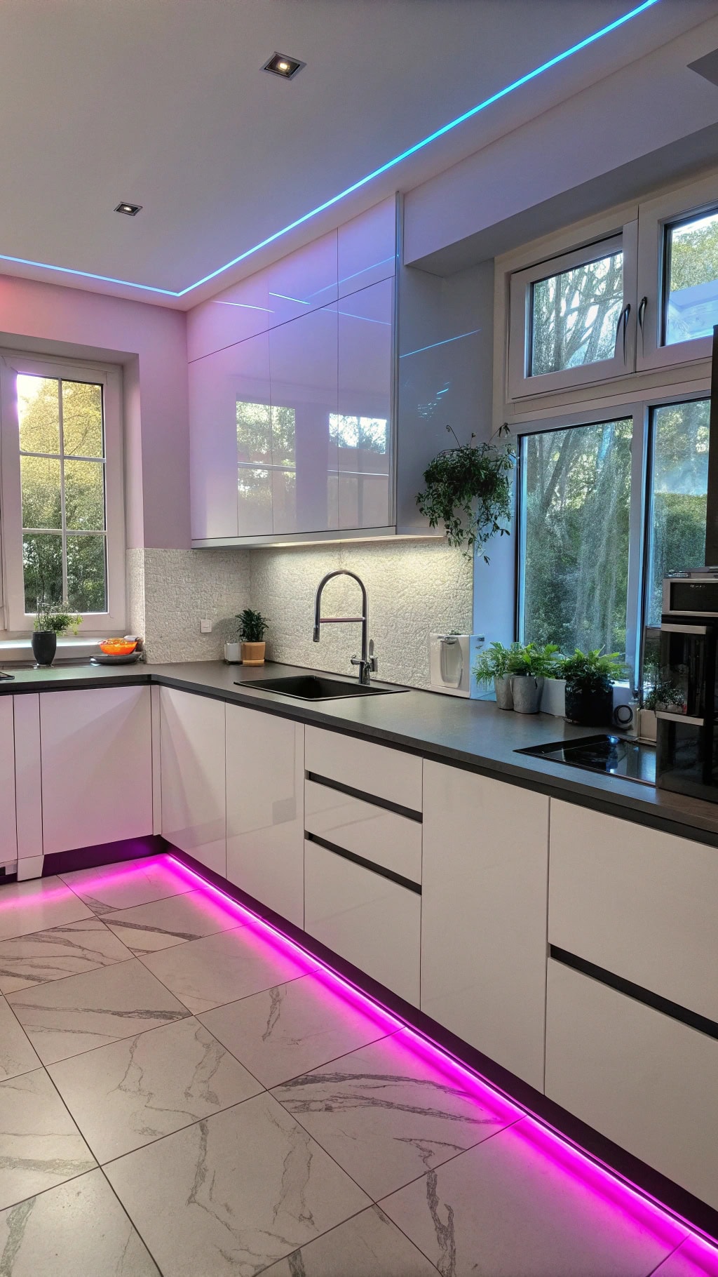 neon led kitchen accents