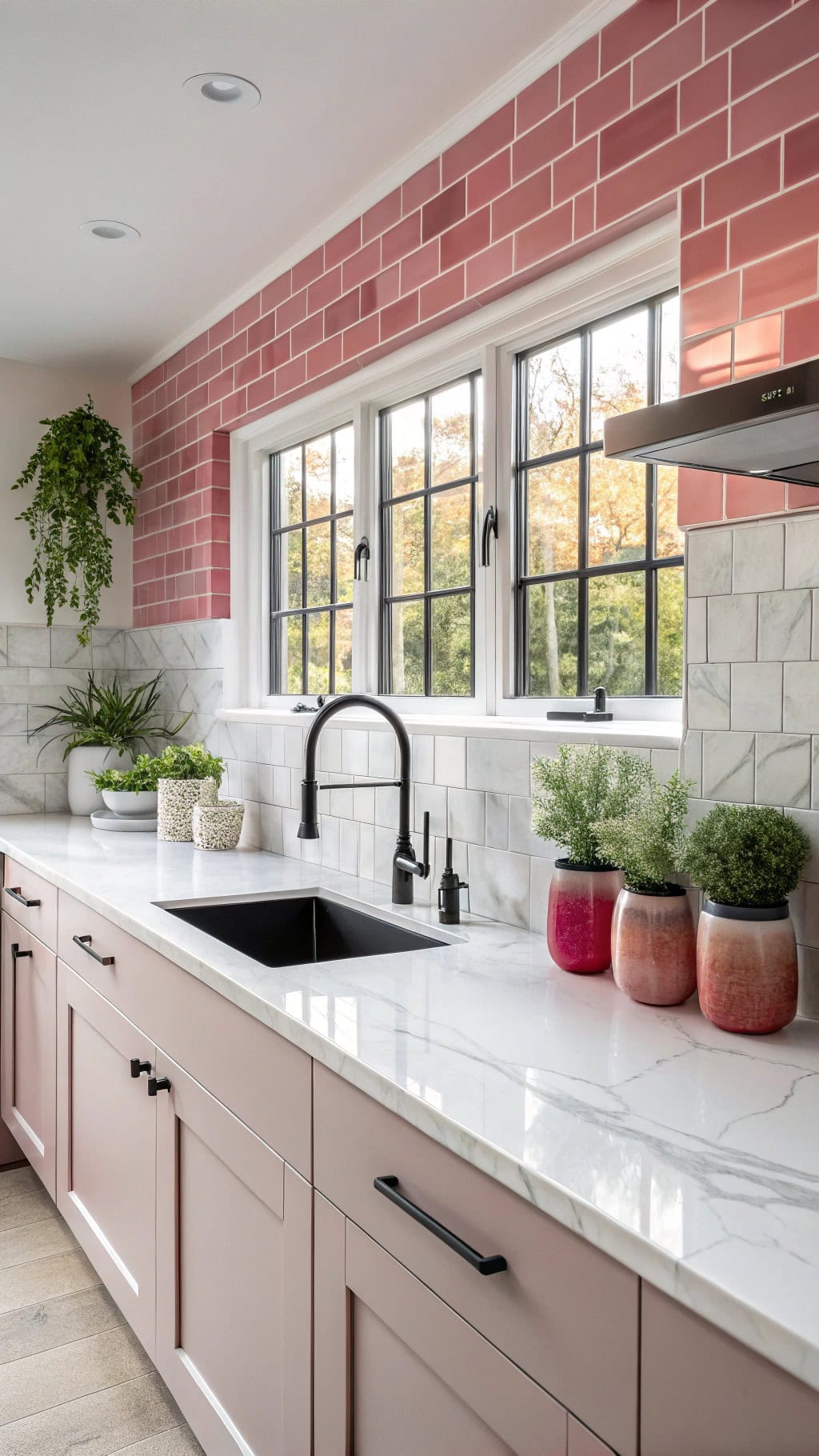 ombre pink tile design