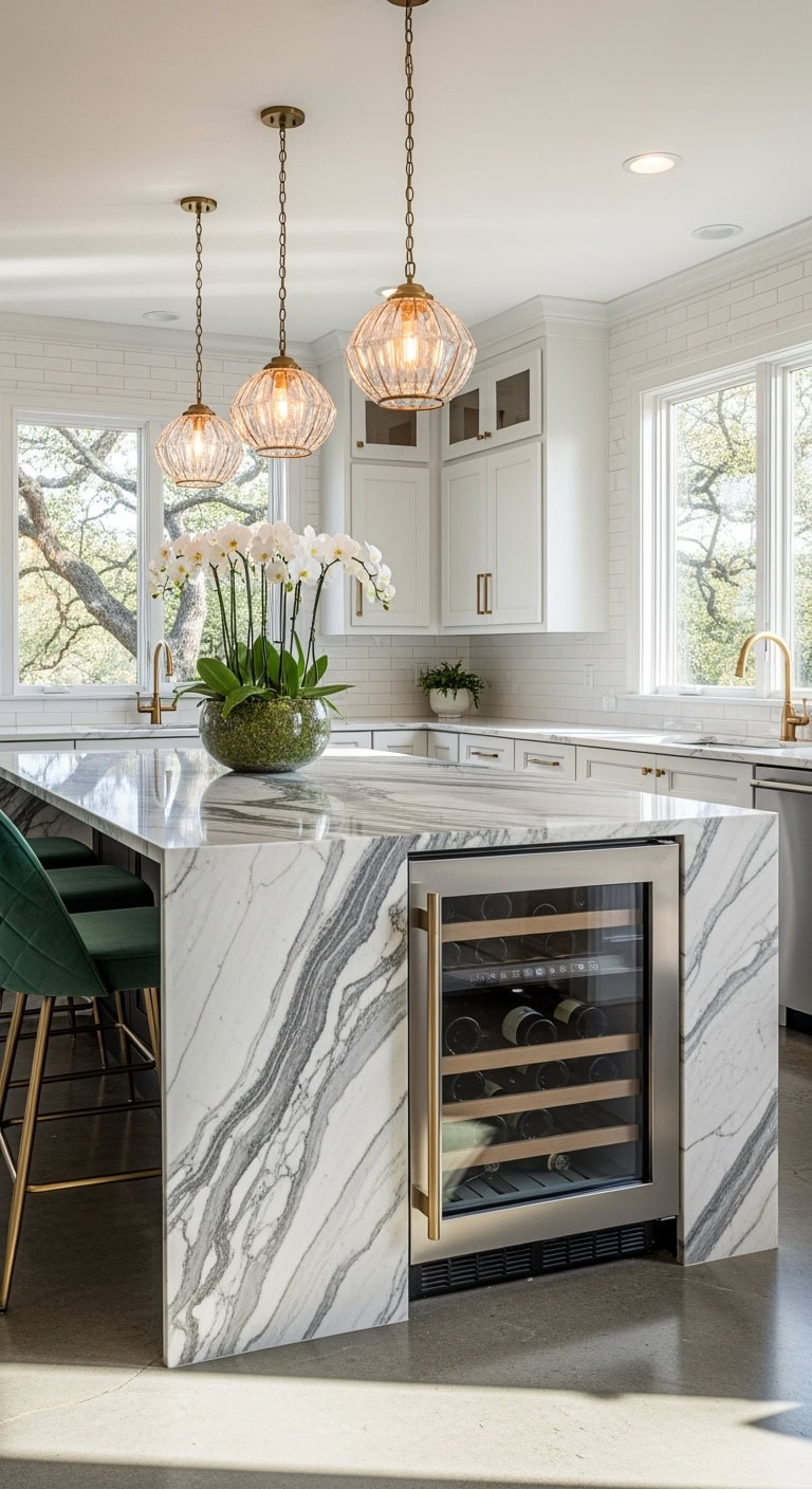 opulent dramatic luxurious captivating kitchen island