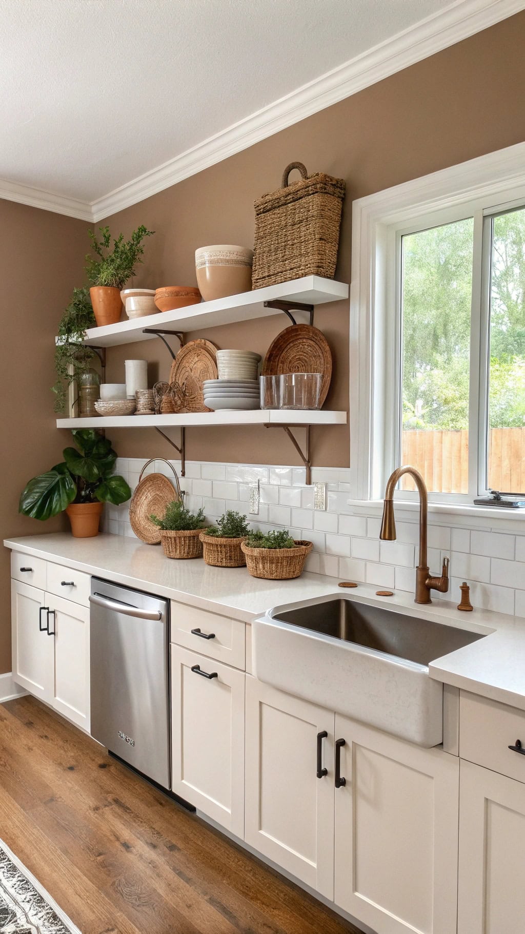 organized chic open shelving