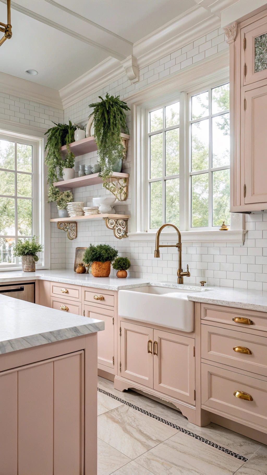 ornate blush crown molding