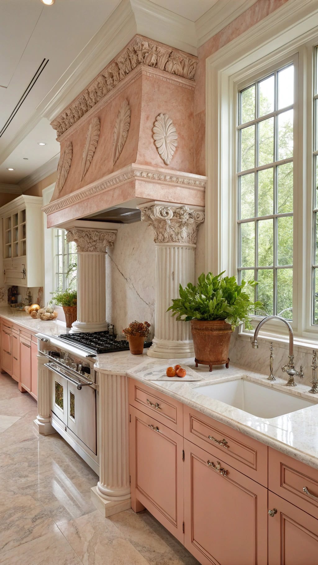 ornate marble column details