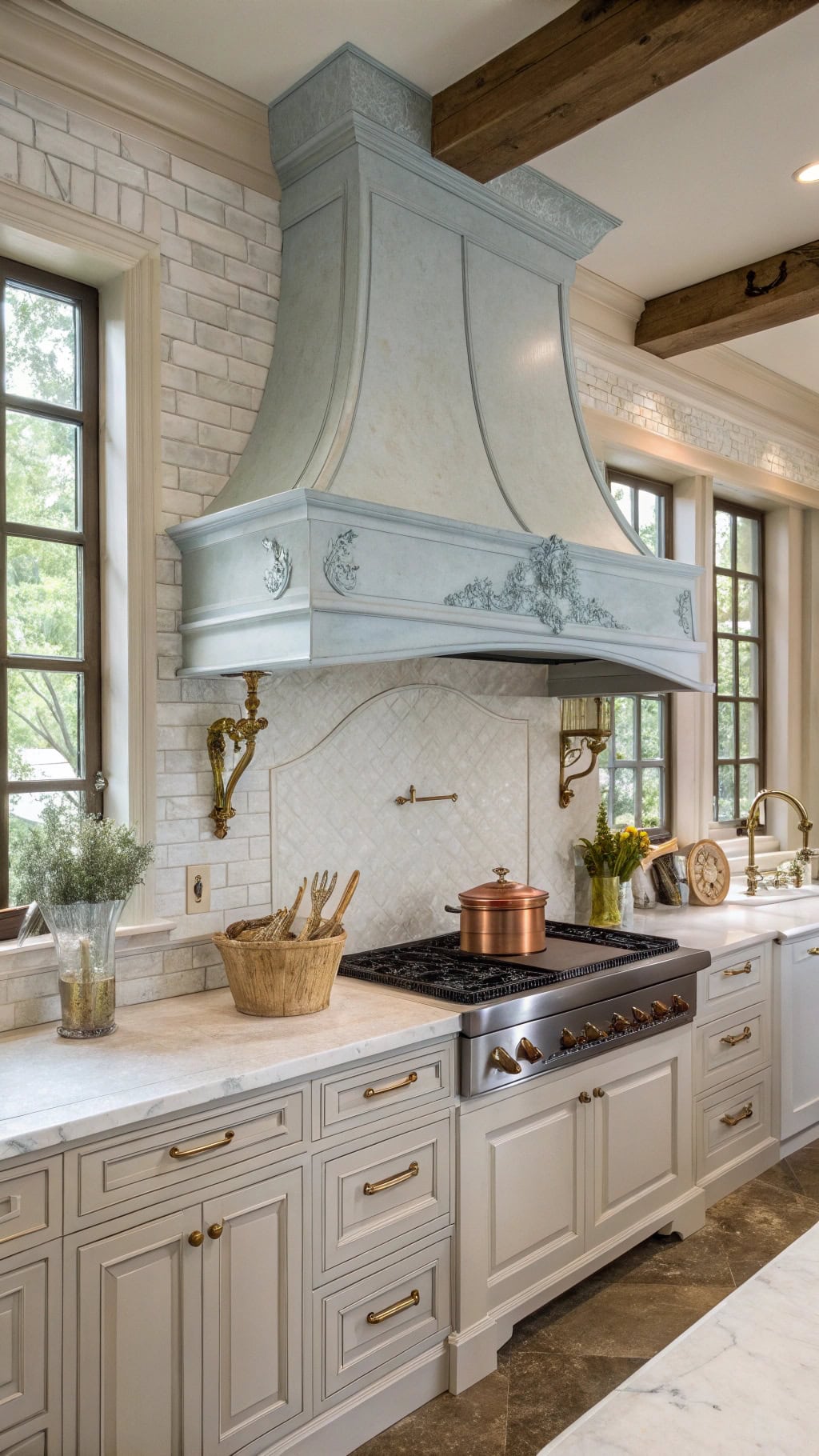 pale blue kitchen elegance