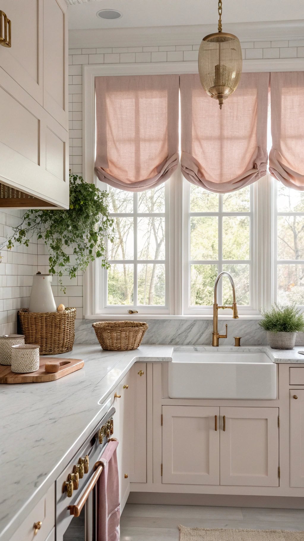 pale pink kitchen elegance