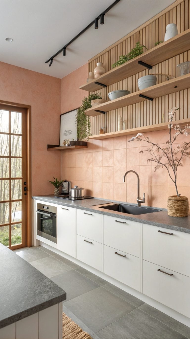 peach themed kitchen decor