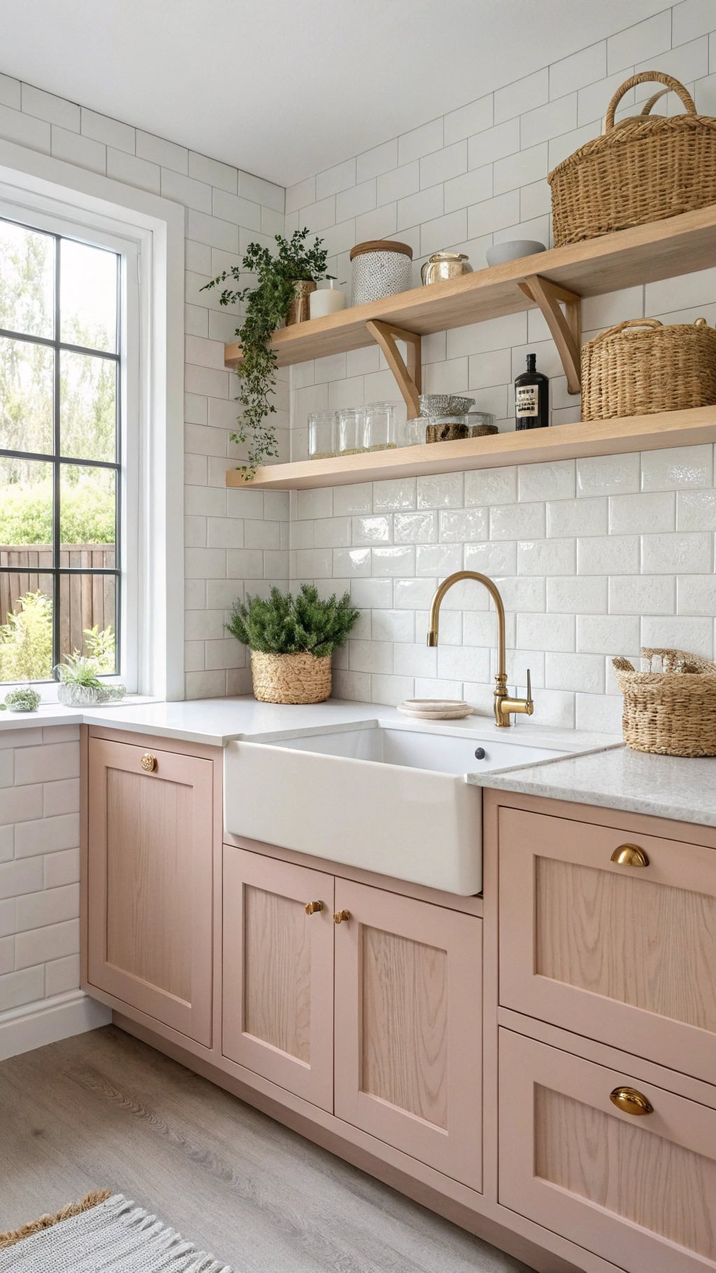 pink and wood harmony