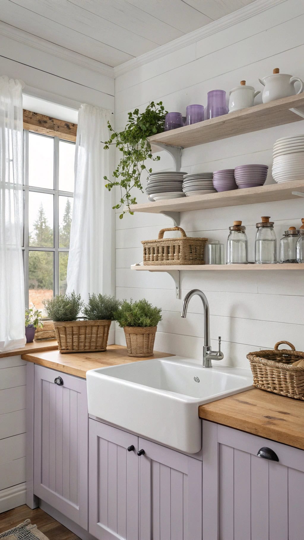 playful scandinavian purple shelving
