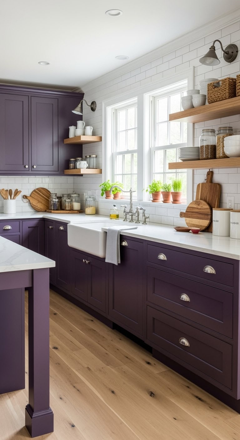 plum shaker cabinets elegance
