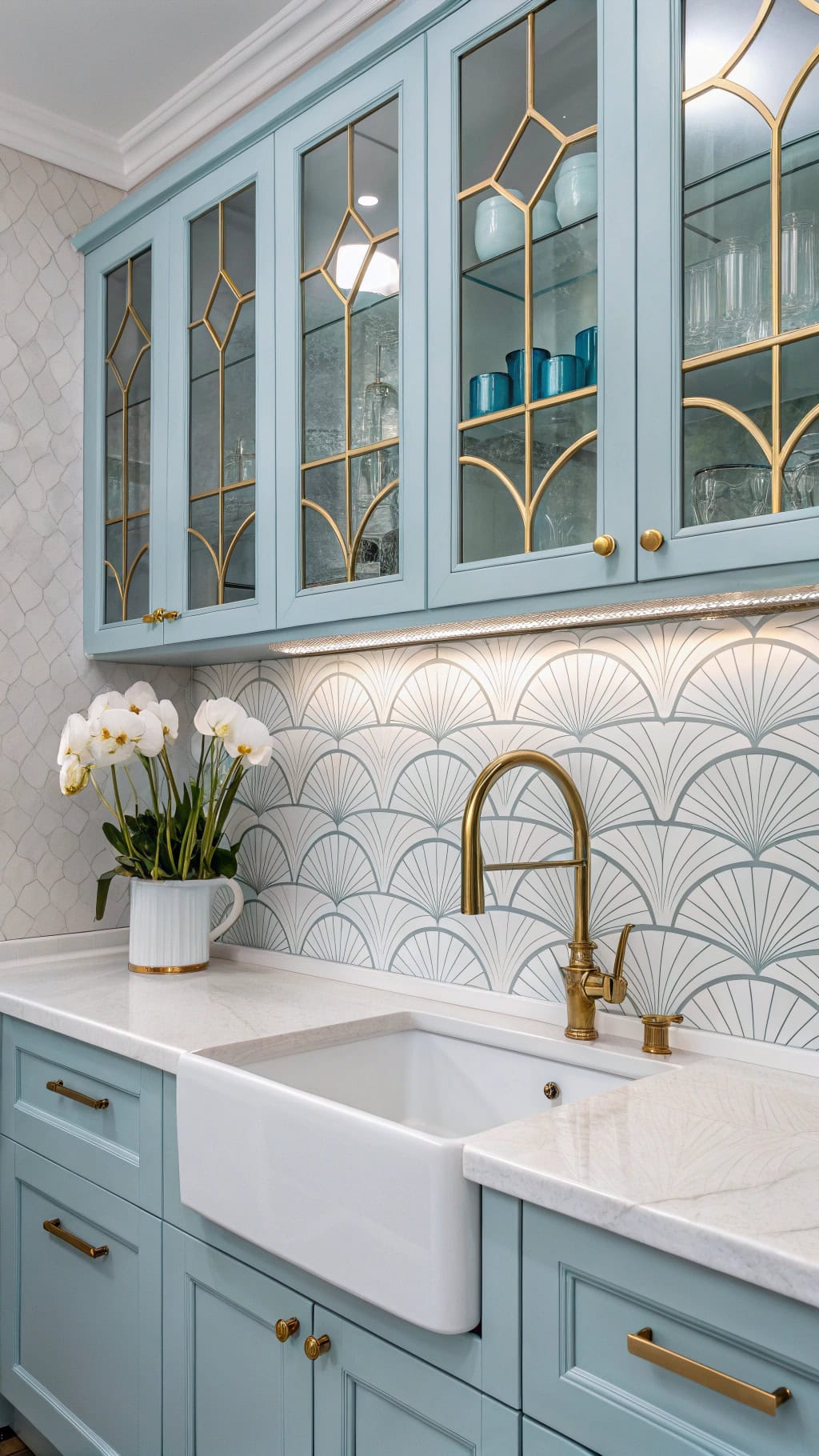 powder blue art deco elegance