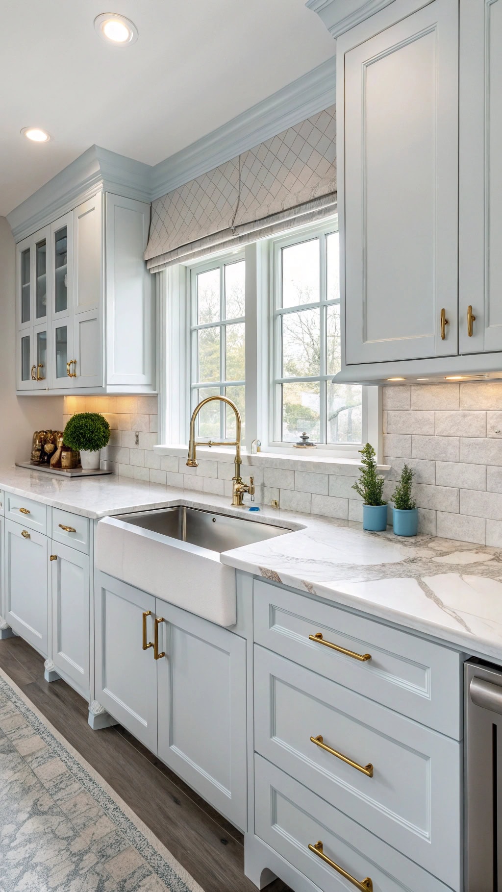 powder blue cabinet hardware
