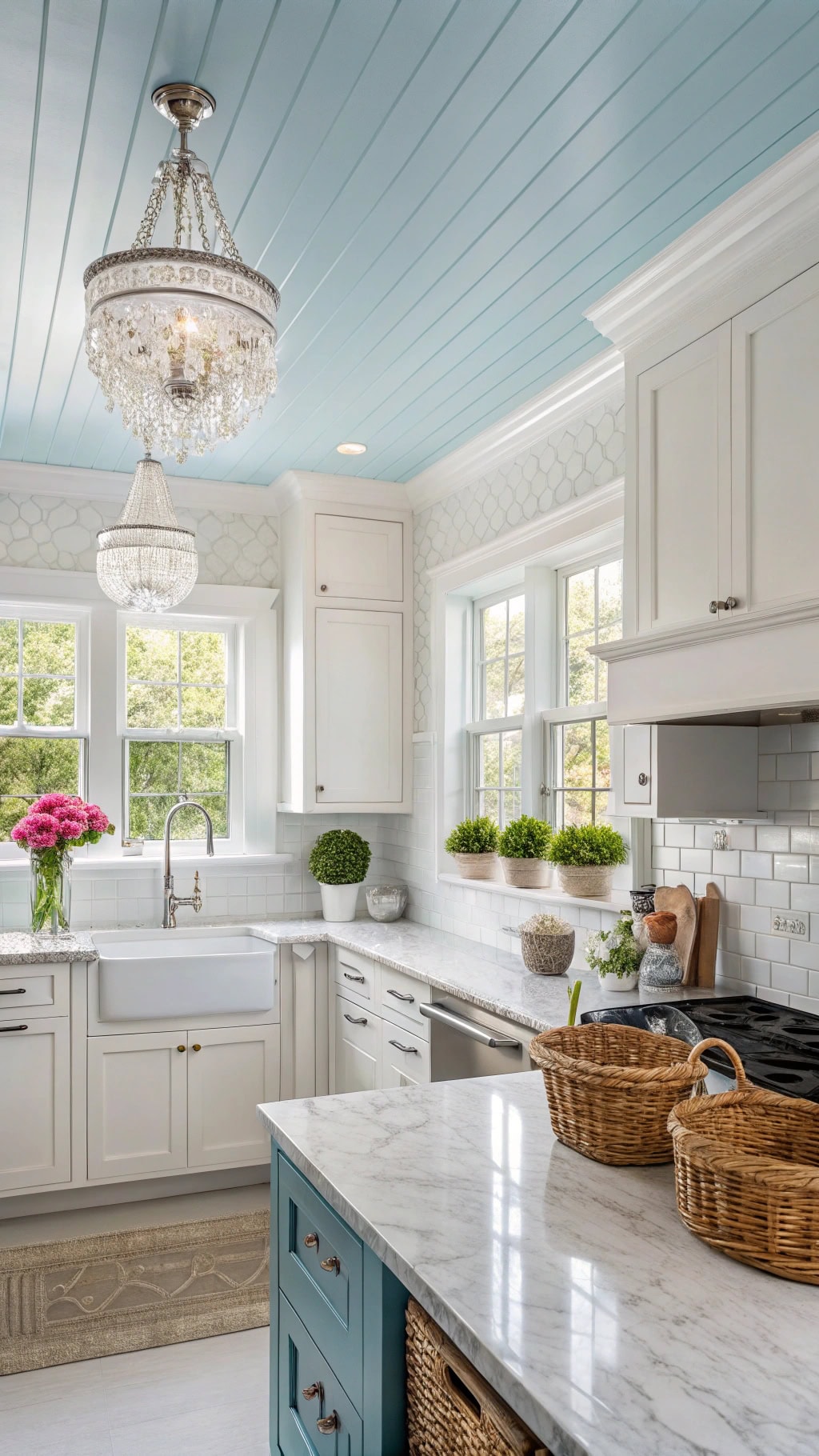 powder blue ceiling elegance