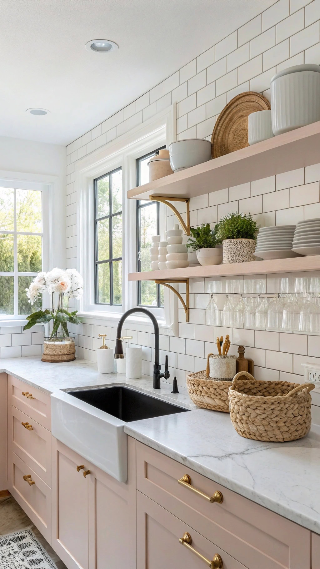 powder pink shelving elegance