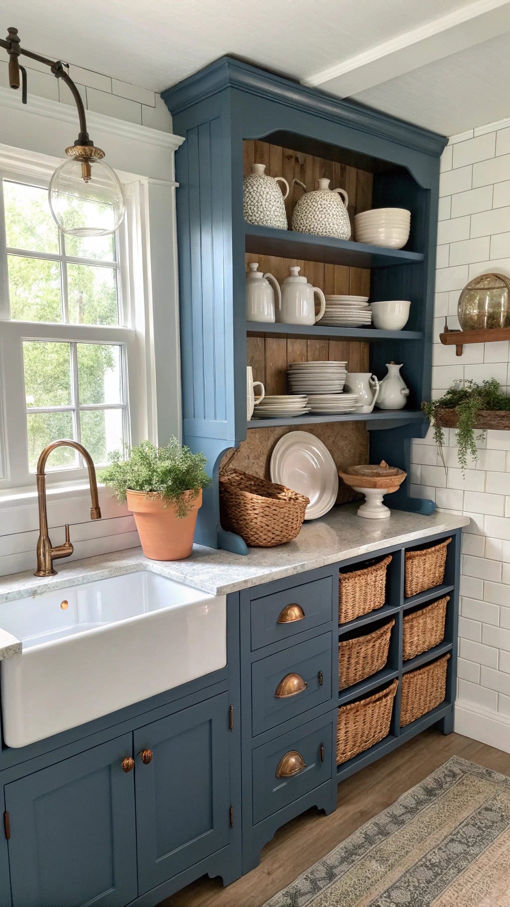 prussian blue corner hutch