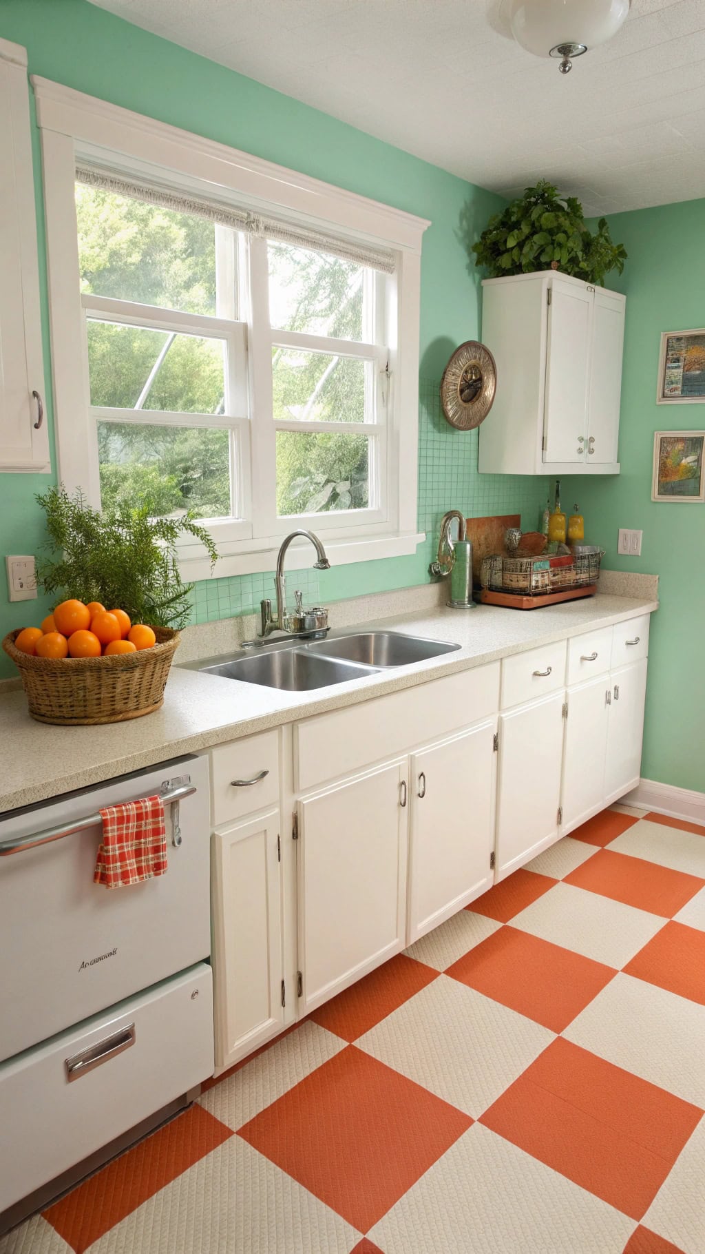 retro orange vinyl flooring