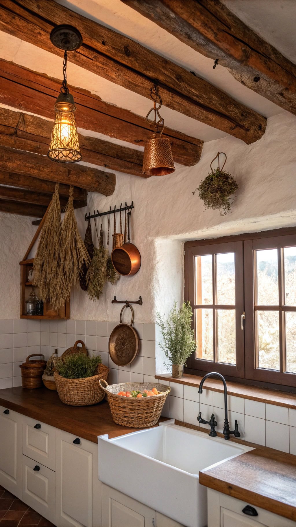 rustic orange beam decor