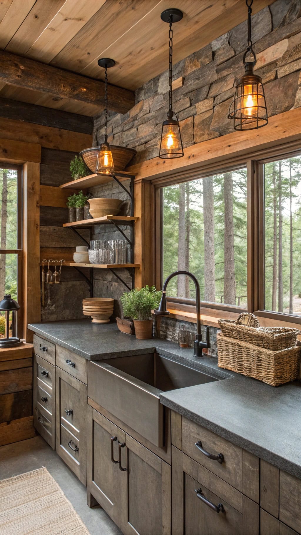 rustic slate kitchen decor