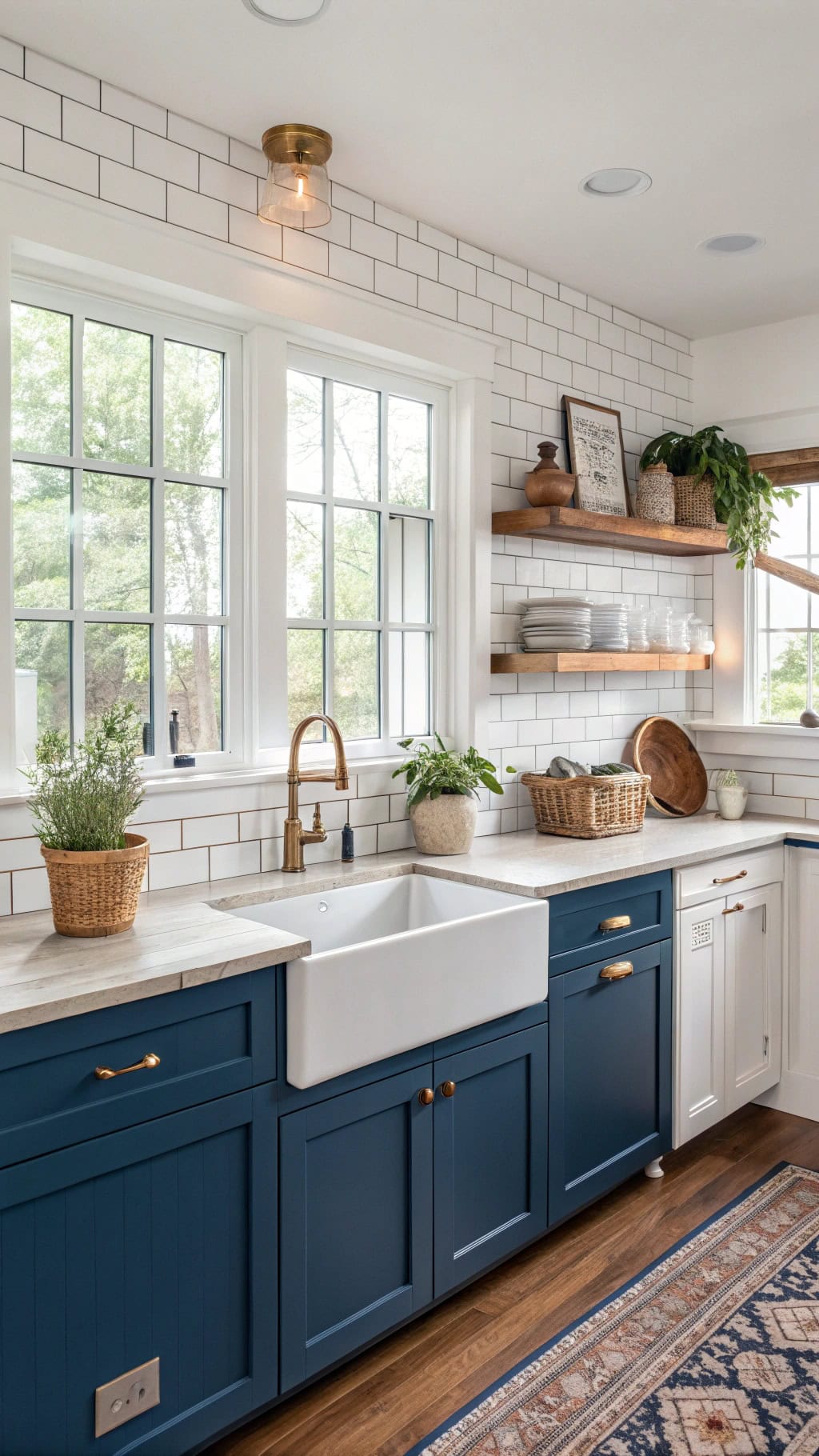 sapphire blue farmhouse kitchen island