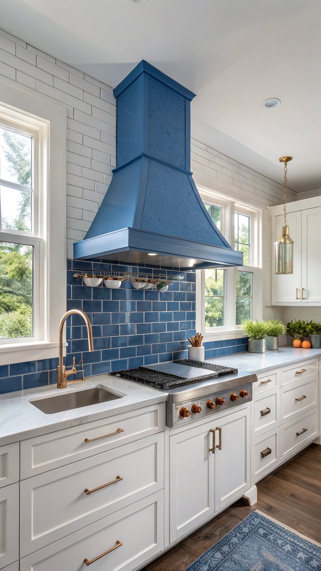 sapphire blue kitchen elegance