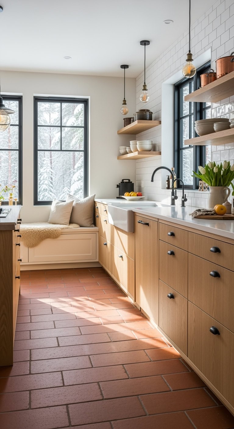 scandinavian cozy terracotta kitchen blend