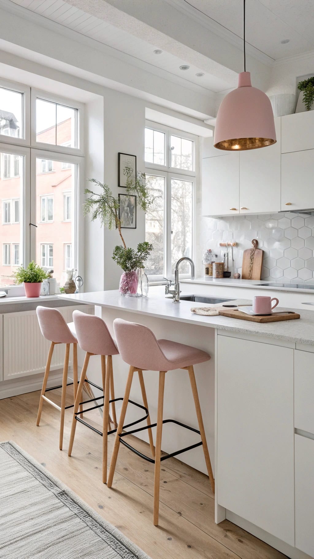 scandinavian minimalism with pink