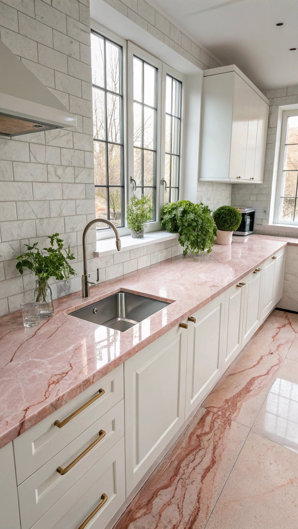 seamless pink marble countertops