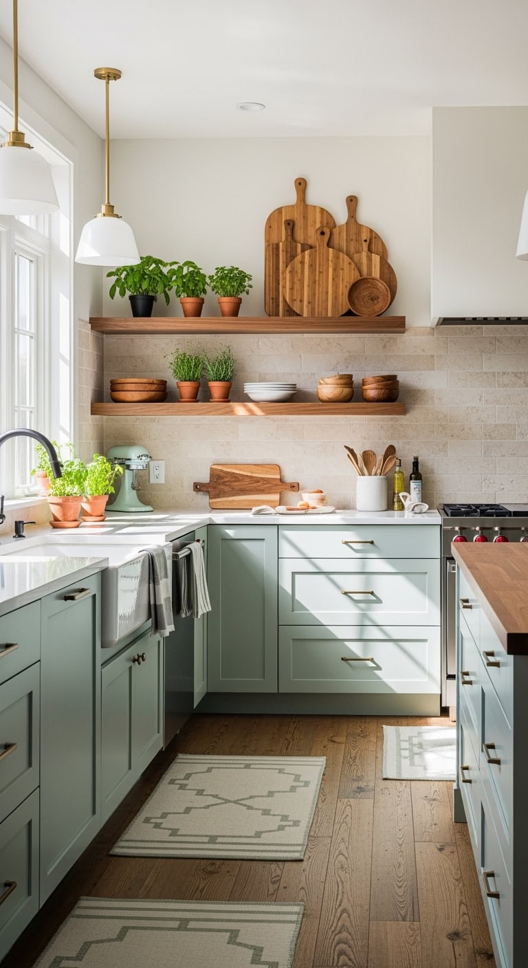 serene mint kitchen design