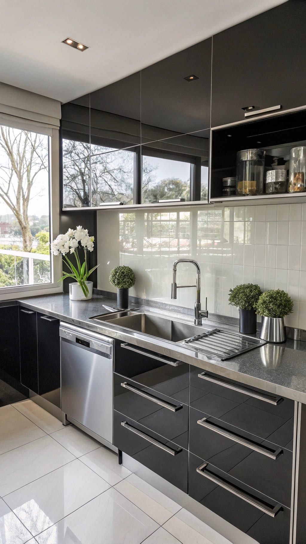 shiny lacquered kitchen elegance