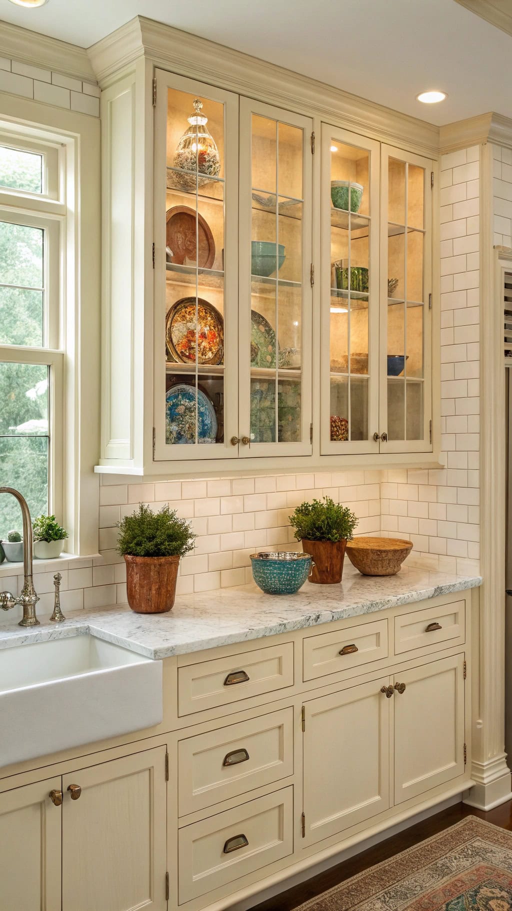 showcase colorful dishware elegantly