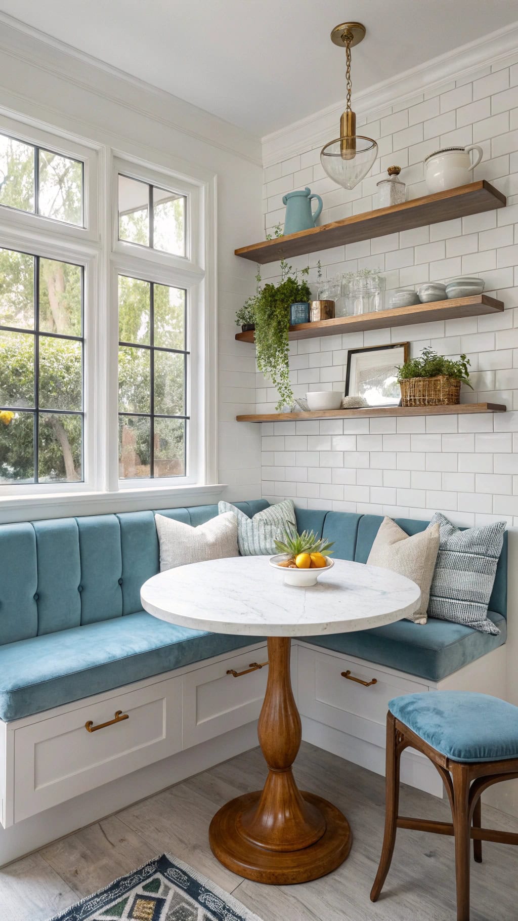 sky blue breakfast nook