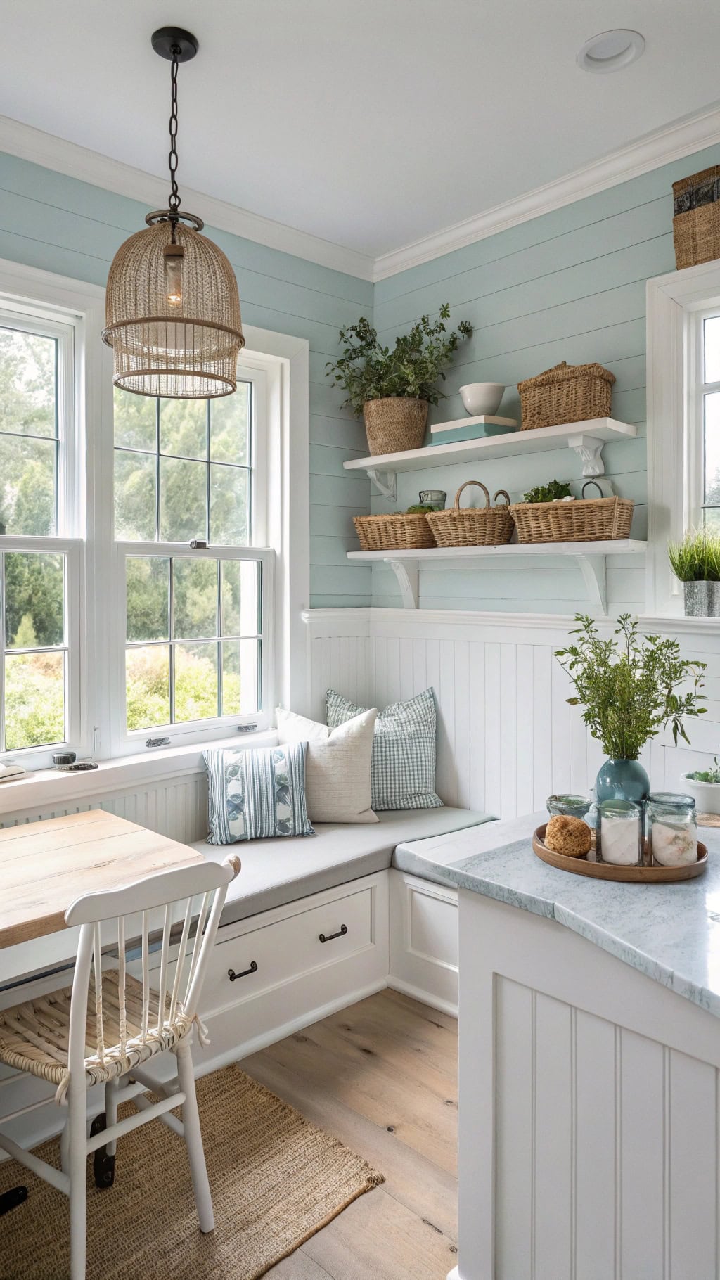 sky blue cozy nook