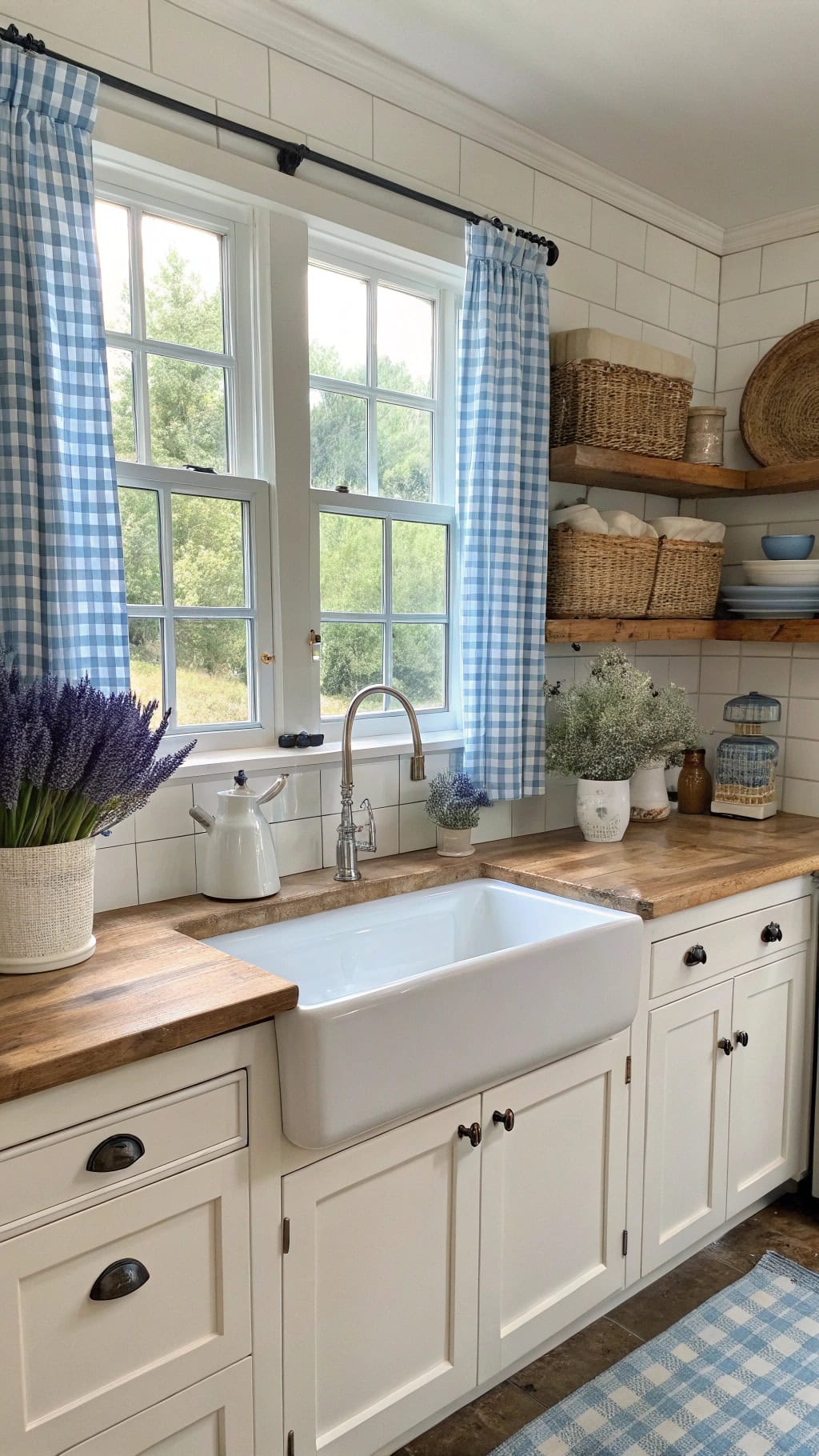sky blue gingham elegance