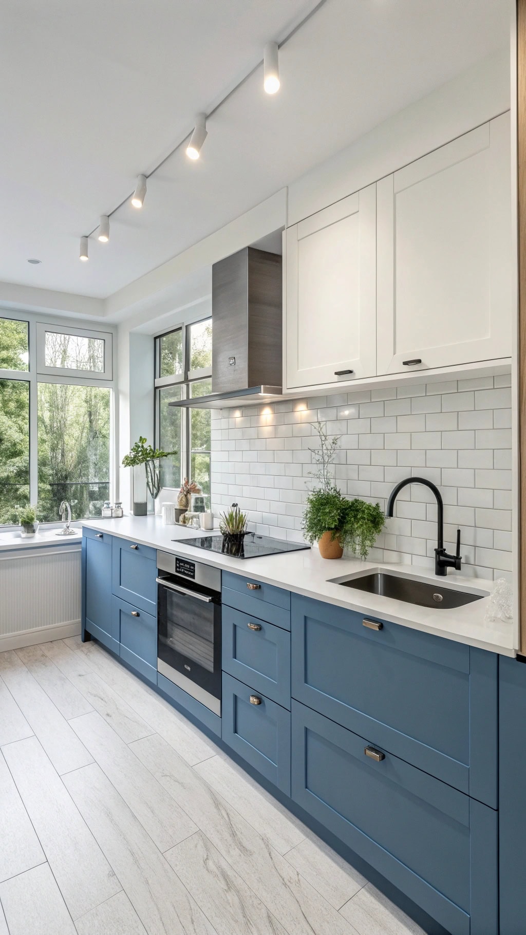 sleek cornflower blue island