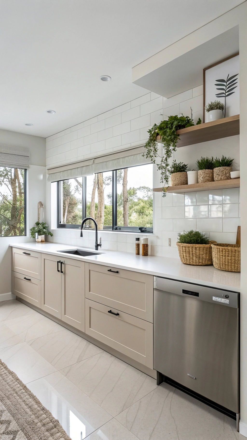 sleek handle free cabinet design