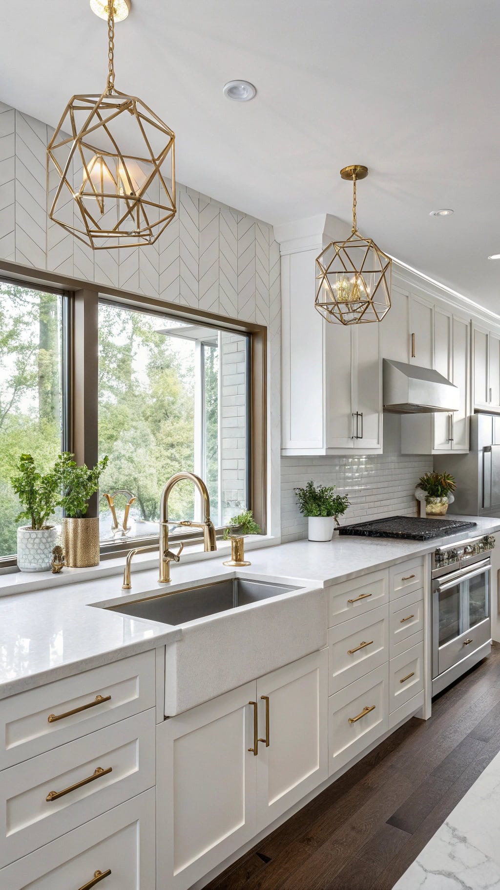 sleek metallic kitchen design