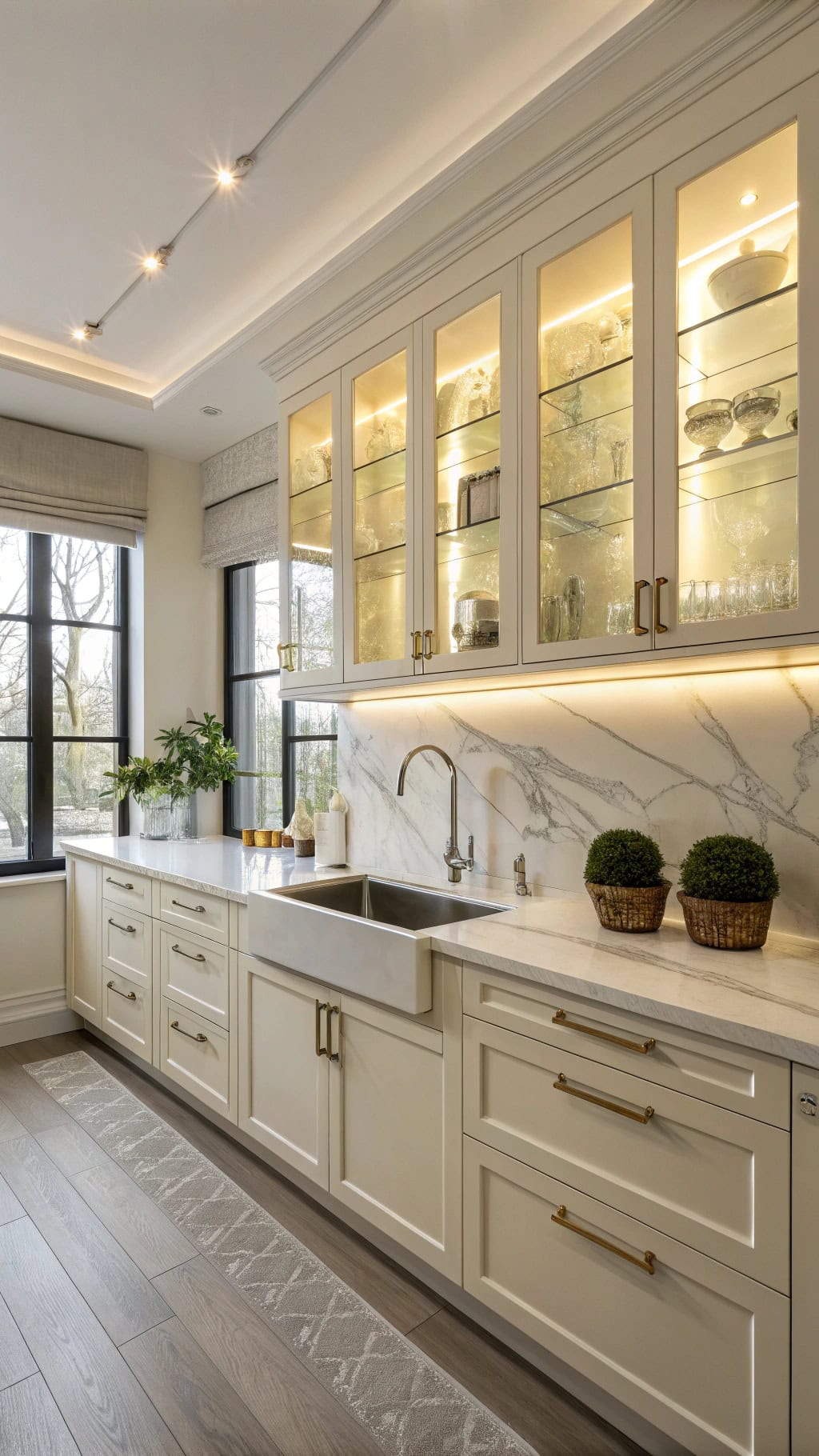 sleek modern floating cabinets