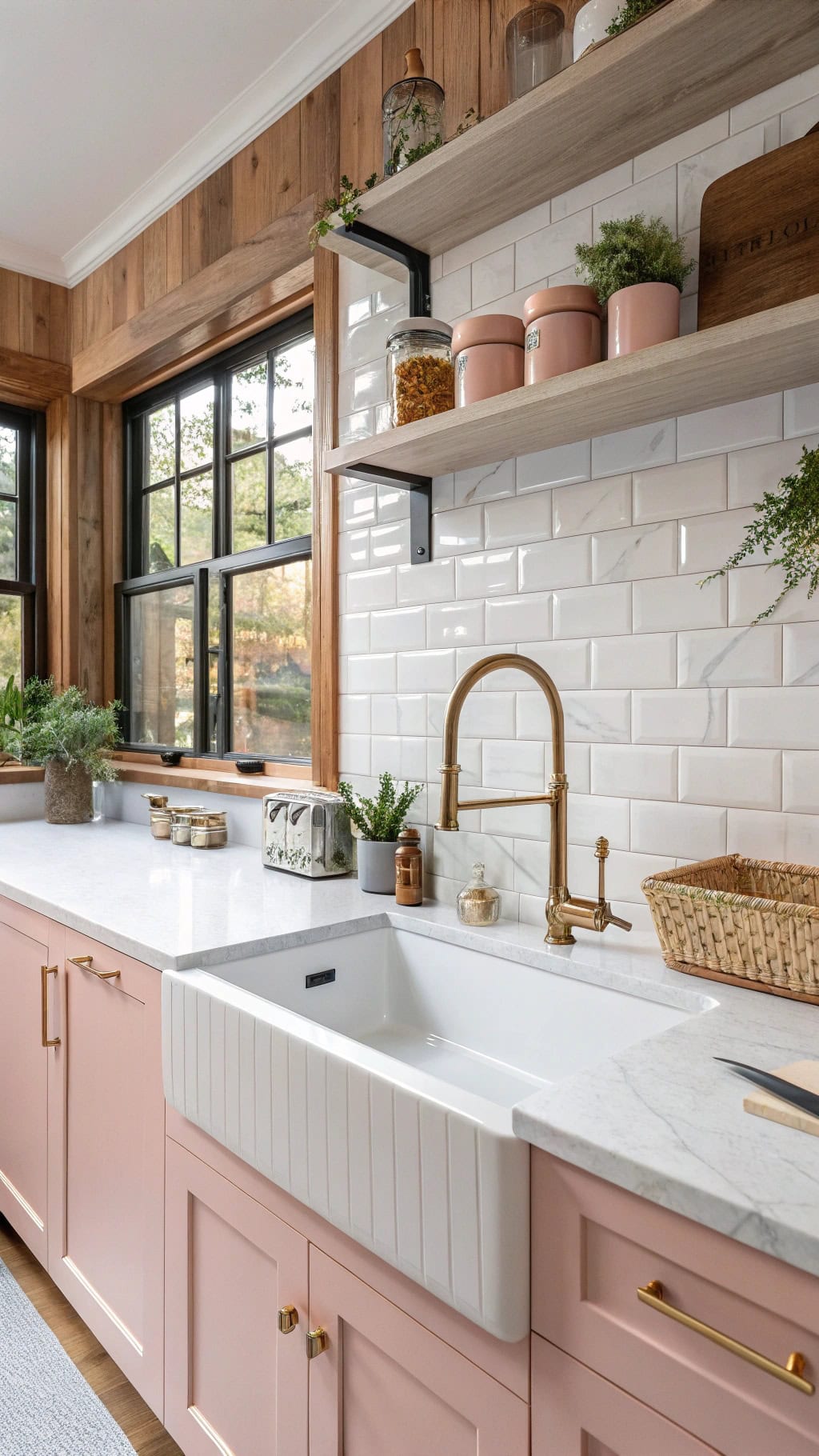 soft pink subway tiles