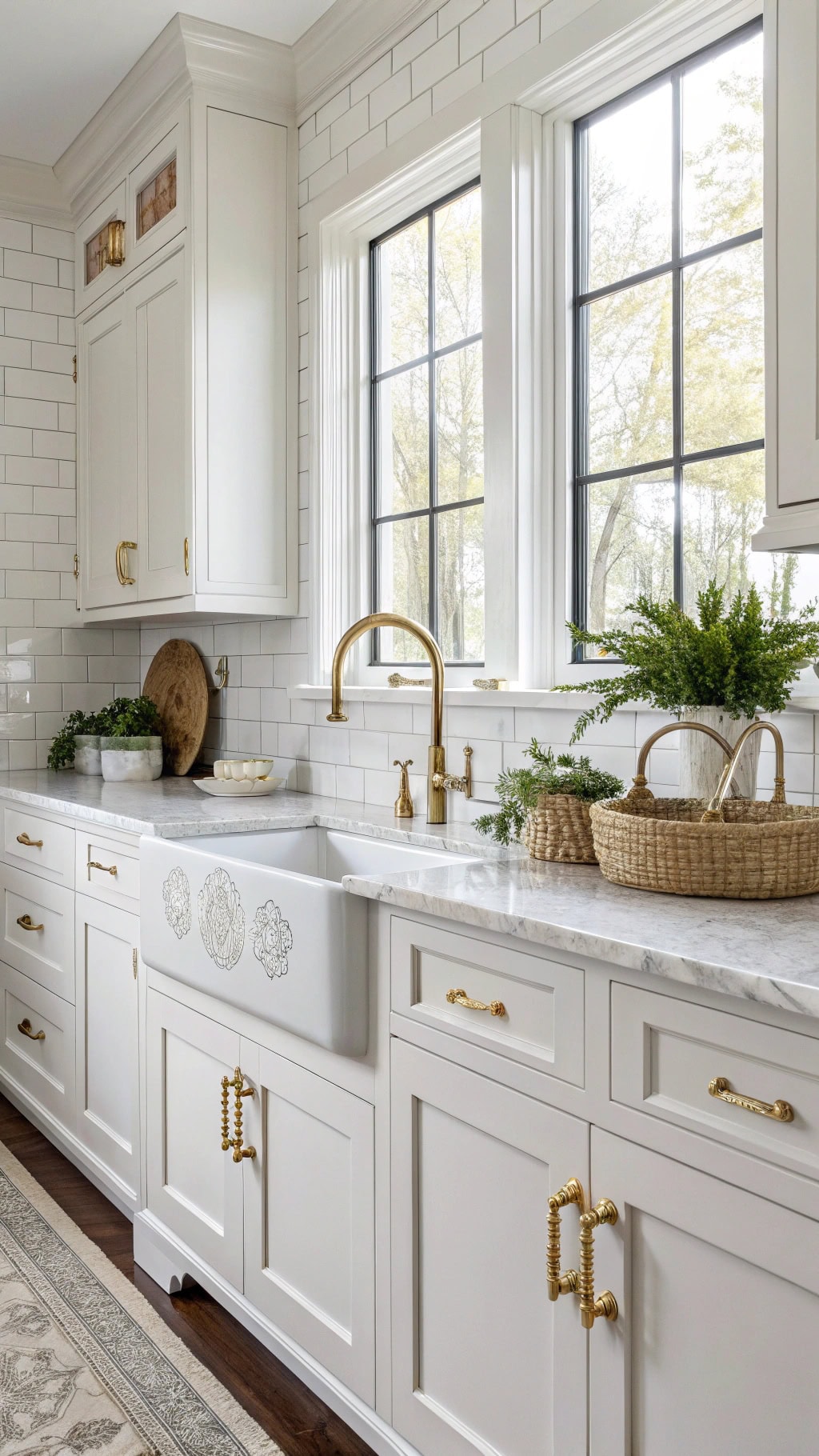 sophisticated cabinet hardware accents